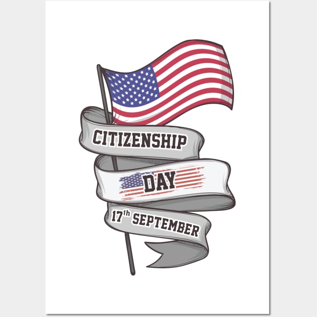 Citizenship day Wall Art by RK.shirts
